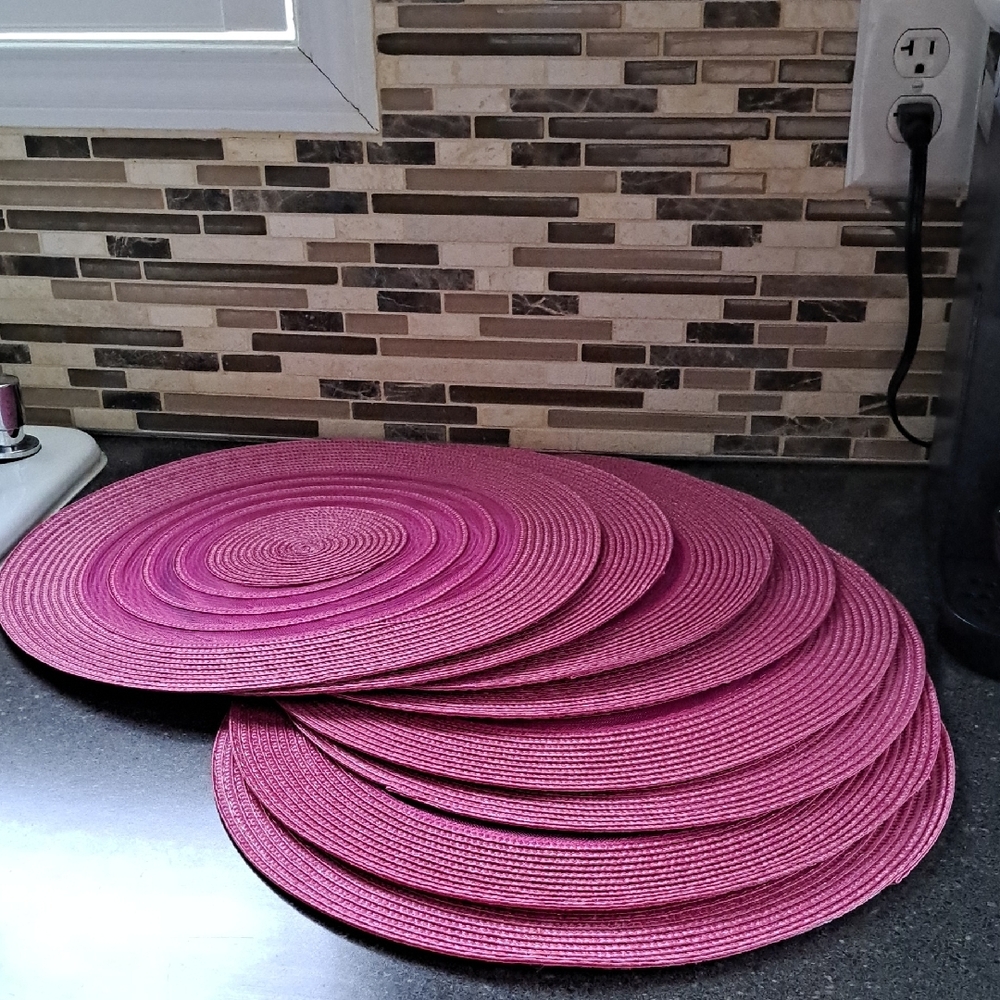 Pink Woven Placemats Set of 8